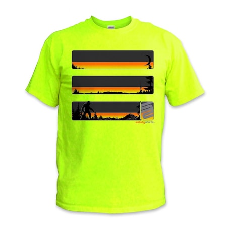 Safetyshirtz Stealth Sasquatch Reflective High Visibility Tee, Safety Green, 3XL 76020401XXXL